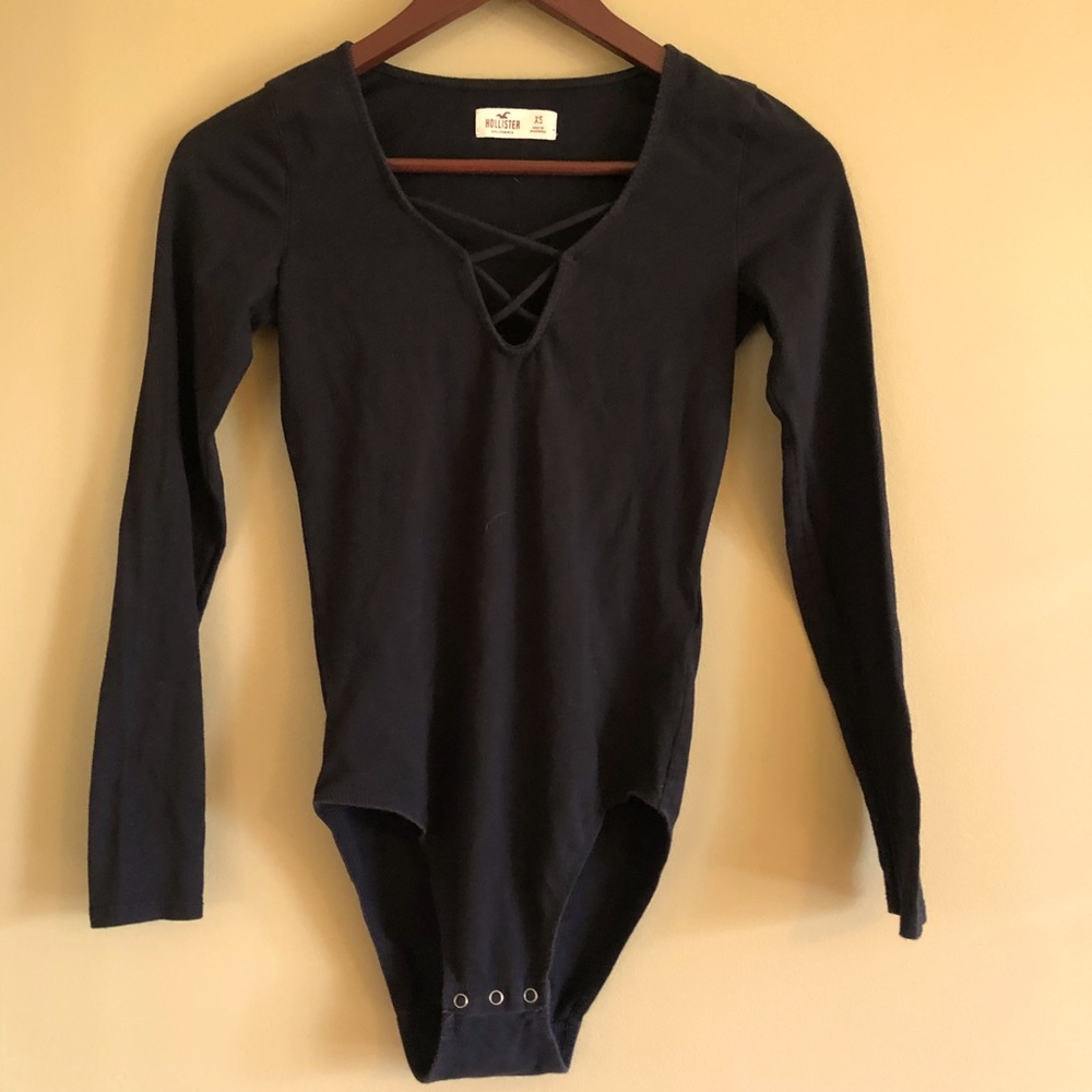 Black body suit long sleeve